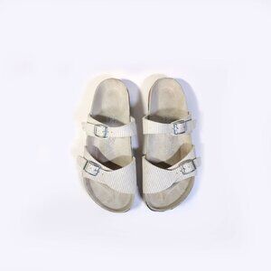 BIrkenstock 39 Seersucker Stripe Aziza Sandals